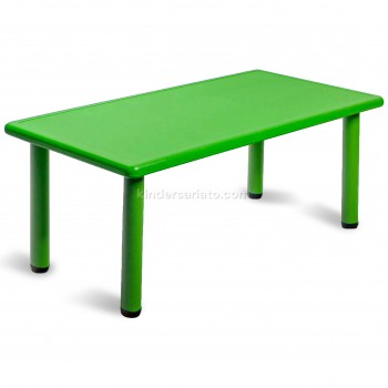 Mesa rectangular plástica verde - altura regulable