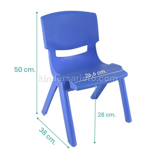 Pack Mesa azul + 6 sillas plásticas - mobiliario de aula
