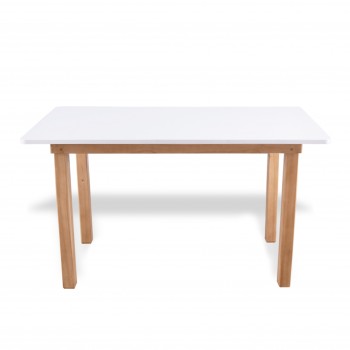 Mesa rectangular de madera (90 x 60 cm.) Blanca 2