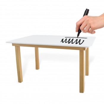 Mesa rectangular de madera (90 x 60 cm.) Blanca