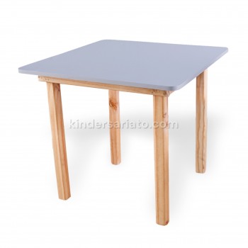 Mesa preescolar cuadrada de madera (60 x 60 cm.)
 Color-Gris cemento