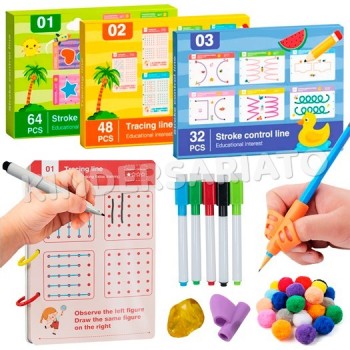 Pack libros de actividades trazado de líneas - nivel 1,2,3