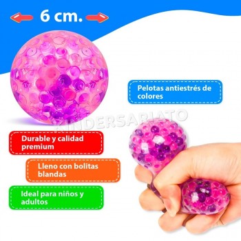 Pelota squish ball bolitas de agua - water beads (unidad) 2
