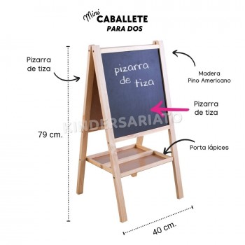 Mini caballete de arte - Dos puestos (pizarra de tiza) 2