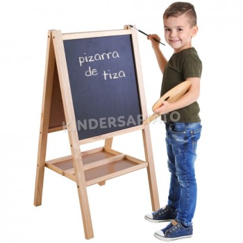 Mini caballete de arte - Dos puestos (pizarra de tiza)