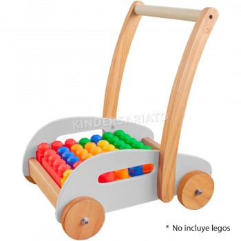 Carrito de arrastre en madera -  sin legos