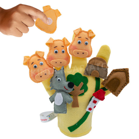 Guante de títeres - Los tres cerditos