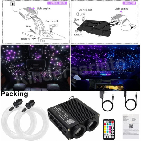 Cortina 600 fibras luces de Techo de Fibra Óptica – con base