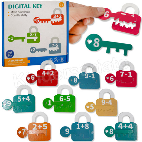 Digital Key - juego Montessori de conteo, suma y resta
