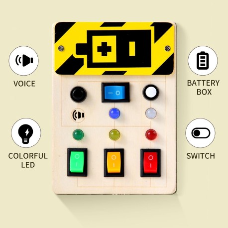 Tablero Sensorial Luces y Sonidos - Busy board