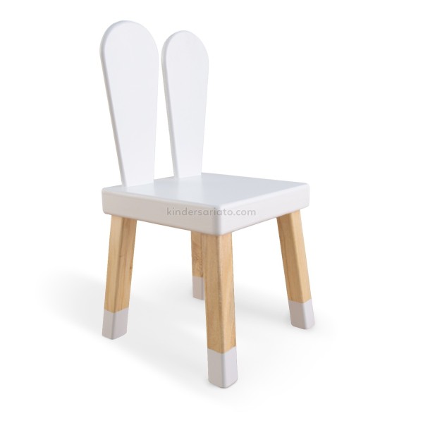 Mesa conejo + 2 Sillas (60 x 60 cm.) Blanca