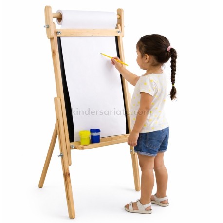 Caballete de arte (pizarra y rollo) - altura regulable