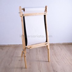 Caballete de arte (pizarra y rollo) - altura regulable 2