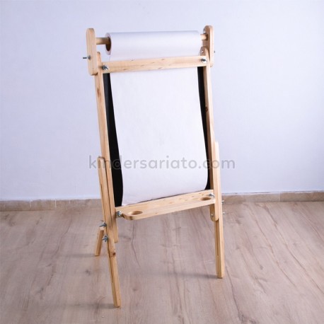 Caballete de arte (pizarra y rollo) - altura regulable