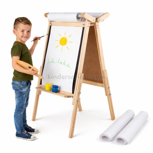 Caballete doble (pizarra y rollo) - altura regulable