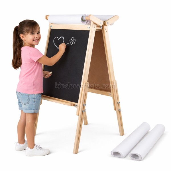 Caballete doble (pizarra y rollo) - altura regulable