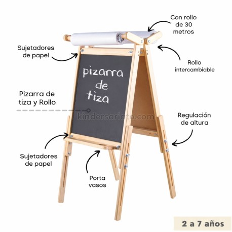 Caballete doble (pizarra y rollo) - altura regulable