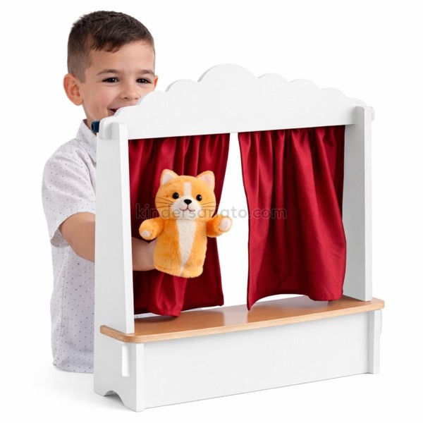 Teatrín portátil de madera para niños | Juego simbólico