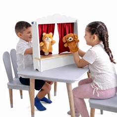 Teatrín portátil de madera para niños | Juego simbólico 2