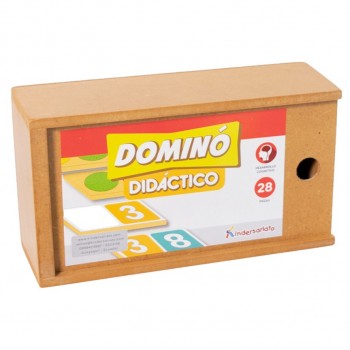 Dominó de Resta - Fichas y caja de madera 2